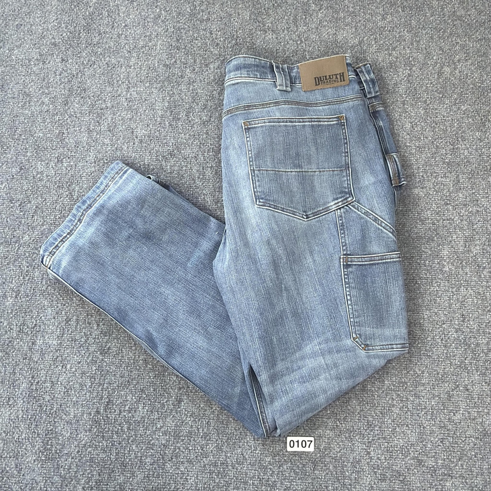 Duluth Trading Co Carpenter Jeans Mens 42x30 Ballroom‎ Double Flex Straight Leg